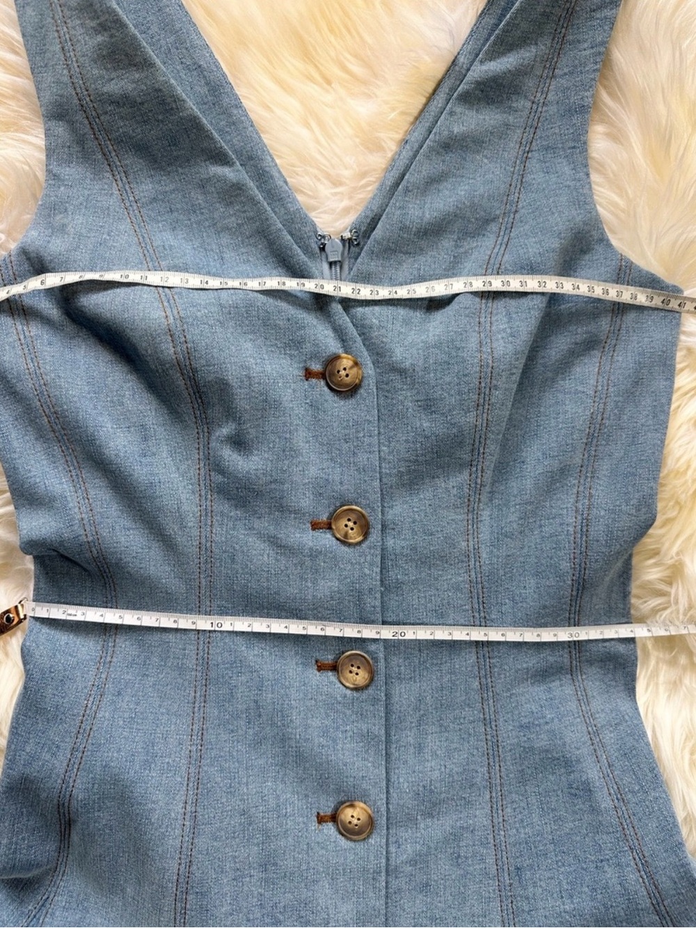 VERONICA BEARD NWT Lou pleated denim midi dress RFID tags - Picture 6 of 11